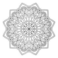 fleur de mandala. motif circulaire en forme de mandala pour henné, mehndi, tatouage, décoration. dessin oriental, idée de coloriage. vecteur