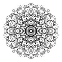 fleur de mandala. motif circulaire en forme de mandala pour henné, mehndi, tatouage, décoration. dessin oriental, idée de coloriage. vecteur