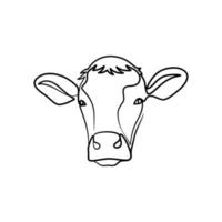 conception d'art en ligne continue de vache vecteur