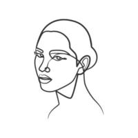 visage de femme dessin au trait continu vecteur