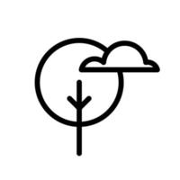 icône de ligne de forêt isolée sur fond blanc. icône noire plate mince sur le style de contour moderne. symbole linéaire et trait modifiable. illustration vectorielle de trait parfait simple et pixel. vecteur