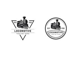 illustration du logo de la locomotive, emblème de style vintage vecteur