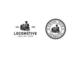 illustration du logo de la locomotive, emblème de style vintage vecteur