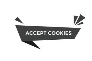 accepter les modèles de bannières Web de bouton de cookies. illustration vectorielle vecteur