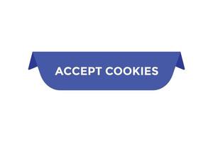 accepter les modèles de bannières Web de bouton de cookies. illustration vectorielle vecteur