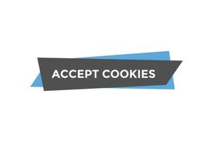 accepter les modèles de bannières Web de bouton de cookies. illustration vectorielle vecteur