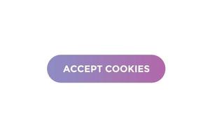 accepter les modèles de bannières Web de bouton de cookies. illustration vectorielle vecteur