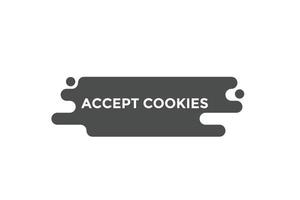 accepter les modèles de bannières Web de bouton de cookies. illustration vectorielle vecteur