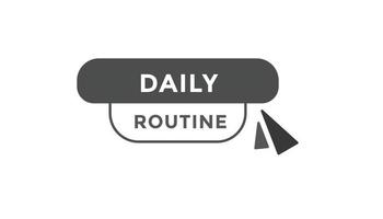 modèles de bannière web de bouton de routine quotidienne. illustration vectorielle vecteur