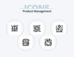 conception d'icônes pack 5 d'icônes de ligne de gestion de produit. Créatif. ingénierie. La technologie. ingénieur. la perfection vecteur