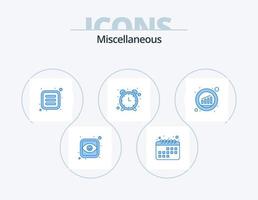 pack d'icônes bleues diverses 5 conception d'icônes. graphique. applications. Regardez. alarme vecteur