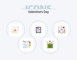 pack d'icônes plat saint valentin 5 conception d'icônes. romantique. l'amour. l'amour. Date. l'amour vecteur