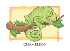 Illustration de dessin animé caméléon vecteur