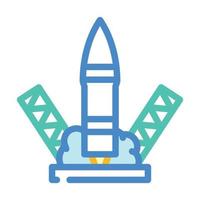 fusée lancement couleur icône illustration vectorielle vecteur
