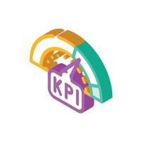 illustration vectorielle d'icône isométrique de gestion d'entreprise kpi vecteur