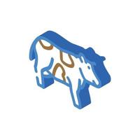 illustration vectorielle d'icône isométrique d'animaux de terres agricoles de vache vecteur