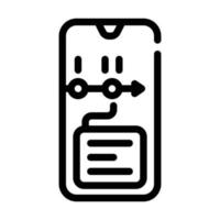 application mobile pour la planification de l'illustration vectorielle de l'icône de la ligne vecteur