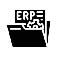 document erp glyphe icône illustration vectorielle vecteur