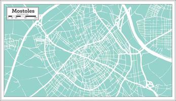 plan de la ville de mostoles espagne dans un style rétro. carte muette. vecteur