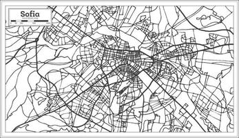 plan de la ville de sofia bulgarie dans un style rétro. carte muette. vecteur