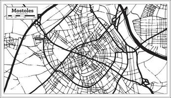 plan de la ville de mostoles espagne dans un style rétro. carte muette. vecteur