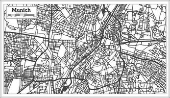 plan de la ville de munich allemagne dans un style rétro. carte muette. vecteur