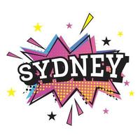 texte comique de sydney australie dans un style pop art. vecteur