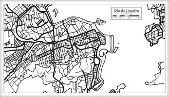 plan de la ville de rio de janeiro en noir et blanc. vecteur