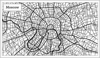 plan de la ville de moscou russie en noir et blanc. vecteur