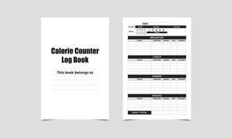 journal de bord du compteur de calories journal de bord des calories quotidiennes vecteur