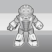 image à colorier ensemble d'icônes plates de constructeur de robot futuriste. conception de personnage de dessin animé android vecteur