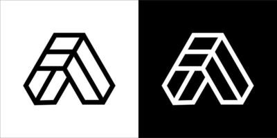 illustration vectorielle de la lettre isométrique 3d un logo avec un style vintage moderne vecteur