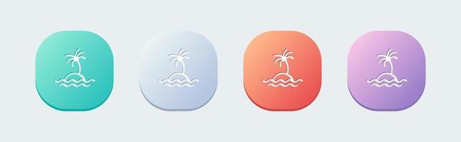 icône de ligne d'île dans un style design plat. illustration vectorielle de signes tropicaux. vecteur