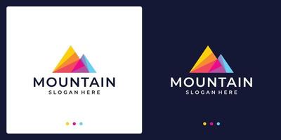 logo de montagne créatif abstrait en couleur. prime de vecteur. vecteur