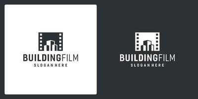 inspiration de logo de bande de film et logos de construction. vecteur premium