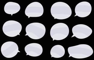 définir des bulles sur fond noir. boîte de chat ou vecteur de chat carré et message de doodle ou nuage d'icône de communication parlant pour les bandes dessinées et le dialogue de message minimal