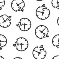 horloge 24 7 icône de style plat. regarder l'illustration vectorielle sur fond blanc isolé. concept d'entreprise de modèle sans couture de minuterie. vecteur