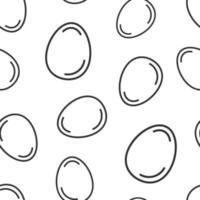 icône d'oeuf dans un style plat. illustration vectorielle de petit déjeuner sur fond blanc isolé. concept d'entreprise de modèle sans couture de coquille d'oeuf. vecteur