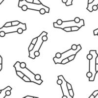 icône de voiture dans un style plat. illustration vectorielle de véhicule automobile sur fond blanc isolé. concept d'entreprise de modèle sans couture de berline. vecteur