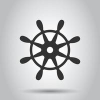 icône de roue de barre dans un style plat. naviguer sur l'illustration vectorielle de direction sur fond blanc isolé. concept d'entreprise de conduite de navire. vecteur