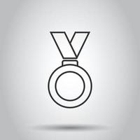 icône de la médaille dans un style plat. signe de prix illustration vectorielle sur fond blanc isolé. concept d'entreprise de récompense de trophée. vecteur