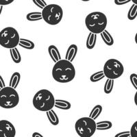 icône de lapin dans un style plat. illustration vectorielle de lapin sur fond blanc isolé. concept d'entreprise de modèle sans couture de joyeuses pâques. vecteur