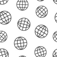 icône de la planète terre dans un style plat. illustration vectorielle géographique globe sur fond blanc isolé. concept d'entreprise de modèle sans couture de communication globale. vecteur