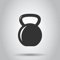 icône de kettlebell dans un style plat. illustration vectorielle d'équipement de sport d'haltères sur fond blanc isolé. concept d'entreprise d'haltères. vecteur
