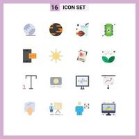 16 signes universels de couleur plate symboles de profil en ligne vacances mémoire mobile pack modifiable d'éléments de conception de vecteur créatif