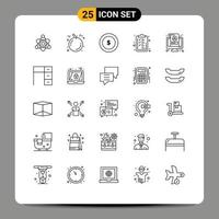 pack d'icônes vectorielles stock de 25 signes et symboles de ligne pour moniteur de profil finance lcd finance éléments de conception vectoriels modifiables vecteur