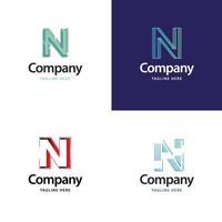 lettre n grand logo pack design création de logos modernes créatifs pour votre entreprise vecteur