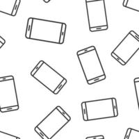 icône d'écran vide de smartphone dans un style plat. illustration vectorielle de téléphone portable sur fond blanc isolé. concept d'entreprise de modèle sans couture de téléphone. vecteur