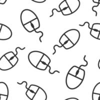 icône de souris d'ordinateur dans un style plat. illustration vectorielle de curseur sur fond blanc isolé. concept d'entreprise de modèle sans couture de pointeur. vecteur