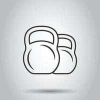 icône de kettlebell dans un style plat. illustration vectorielle d'équipement de sport d'haltères sur fond blanc isolé. concept d'entreprise d'haltères. vecteur